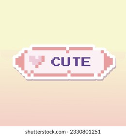 Cute vector sticker in pixel art style