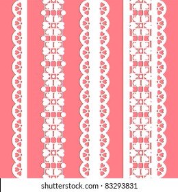 cute vector straight lace set. Seamless lace trims for use with fabric projects, backgrounds or scrap-booking.  Elements can also be used as brushes