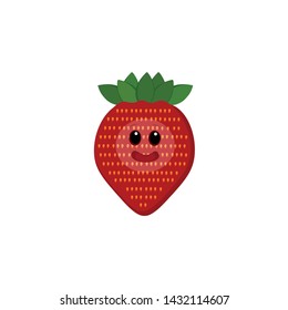 Cute Vector Strawberry Character Isolated