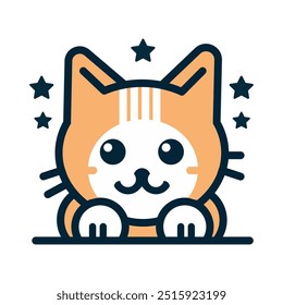 A cute vector style cat logo