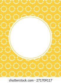 Cute Vector Sunshine Pattern Frame and Invitation Template