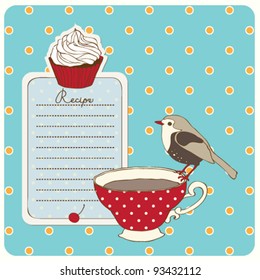 Cute vector sweet recipe scrap card