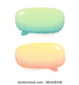 Cute vector talking bubbles in hand drawn style. Beautiful crayon effect. Not an auto trace, simple to change color.