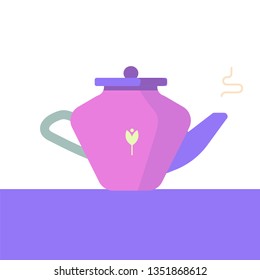 Cute vector teapot on the white background