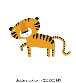 Cute vector tiger. African animal. Cute wild animal. Cartoon tiger. cartoon character