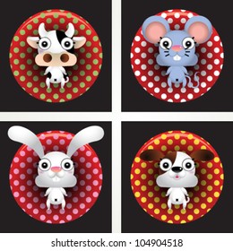 Cute vector toys animals