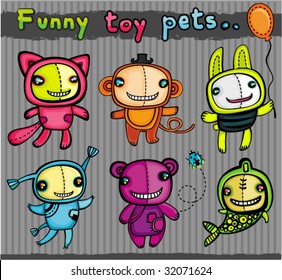 Cute vector toys animals. To see similar, please VISIT MY PORTFOLIO

