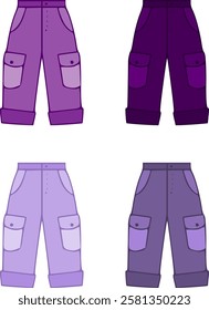 Cute vector trousers and shorts set