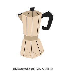 Cute vector turka. Coffee maker. Flat illustration with white isolated background. Hand-drawn style.
