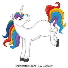 Cute Vector Unicorn Vector Cartoon Pony Stock Vector (Royalty Free ...