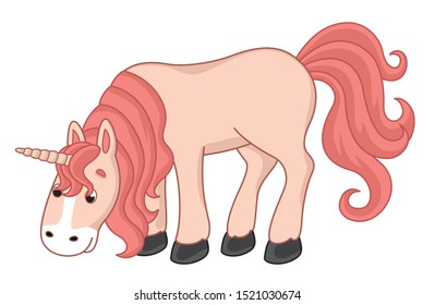 
Cute vector unicorn. Vector cartoon pony. Cute vector horse. Magic pegasus.Illustration for children 