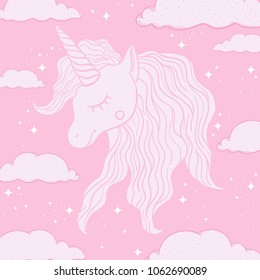 Cute vector unicorn for prints. Hand draw illustration.