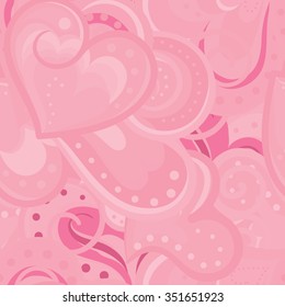 Cute vector valentines seamless pattern with hearts