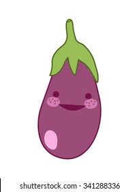 Cute vector vegetables in white isolated background