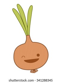 Cute vector vegetables in white isolated background