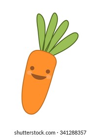 Cute vector vegetables in white isolated background