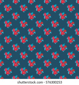 Cute vector vintage pattern of pansy flowers. Millefleurs. Floral seamless background for textile or book covers, manufacturing, wallpapers, print, gift wrap and scrapbook