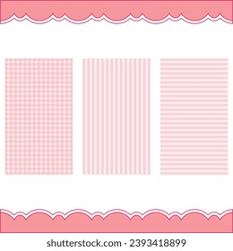 Cute vector wallpaper of ribbon and lace in cartoon style to create a theme, contain 3 wallpaper series 1.