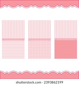 Papel mural de vector corte de cinta, encaje y punto en estilo de caricatura para crear un tema, contiene 3 papel tapiz serie 5.