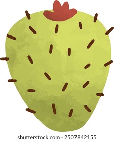 cute vector, watercolor illustration style of green cactus asset, seamless pattern for wallpaper design
