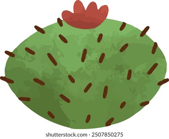 cute vector, watercolor illustration style of green cactus asset, seamless pattern for wallpaper design