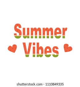 cute vector watermelon summer vibes text   