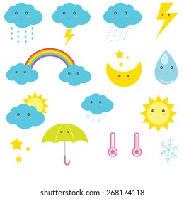 Cute Vector Weather Icons