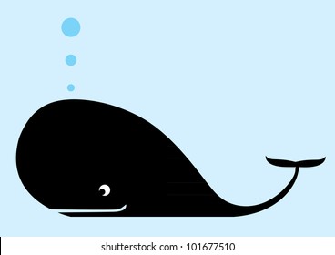 Cute vector whale.