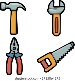 Niedliche Vektorgrafik-Arbeitswerkzeuge, Abbildung