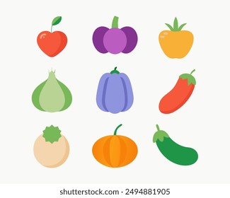 Cute vegetable cartoons ,isolated on white background