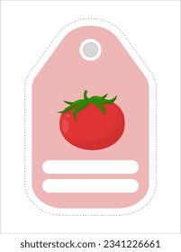 Cute-Gemüse-Etikett. Memo, schreiben Sie paper.Label mit dem Bild einer Tomate