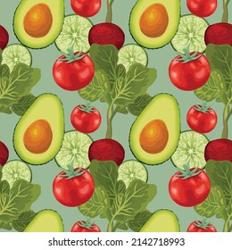 cute vegetable seamless pattern design for fabric 