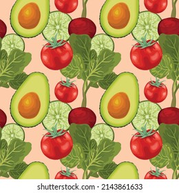 cute vegetable seamless pattern design for fabric 