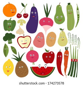 Cute vegetable set