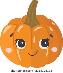 Cute vegetable vector, Vegetable with face, Happy vegetable vector, Summer vegetable with eyes, Kids funny illustration