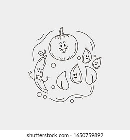 cute vegetables cartoon character background