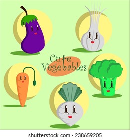 cute vegetables character