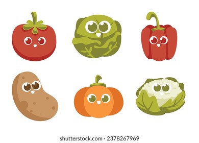 Cute Vegetables Character Collections Set