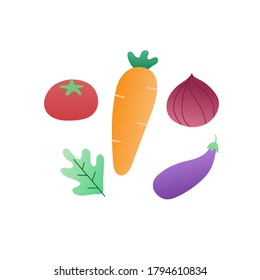 cute vegetables icon. vector illustration