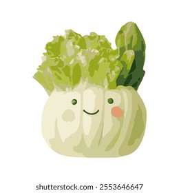 cute vegetables still fresh illustration set