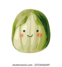 cute vegetables still fresh illustration set