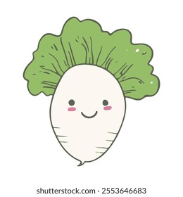 cute vegetables still fresh illustration set