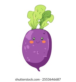 cute vegetables still fresh illustration set