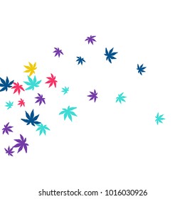 Cute vegetative pattern with simple small leaves for a greeting card or poster. Vector background for spring or summer design
