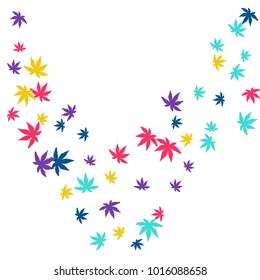 Cute vegetative pattern with simple small leaves for a greeting card or poster. Vector background for spring or summer design
