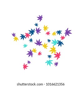Cute vegetative pattern with simple small leaves for a greeting card or poster. Vector background for spring or summer design
