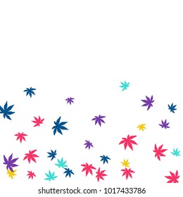 Cute vegetative pattern with simple small leaves for a greeting card or poster. Vector background for spring or summer design
