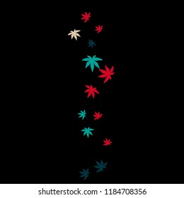 Cute vegetative pattern with simple small leaves for a greeting card or poster. Vector background for spring or summer design
