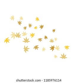 Cute vegetative pattern with simple small leaves for a greeting card or poster. Vector background for spring or summer design
