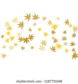 Cute vegetative pattern with simple small leaves for a greeting card or poster. Vector background for spring or summer design
